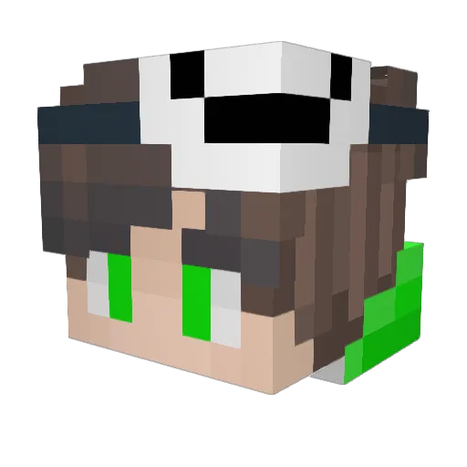 DarkDefault Minecraft avatar head, 3D render