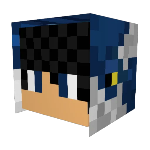 DarkDragonOC Minecraft avatar head, 3D render