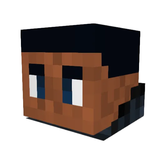 DarkEvo_10 Minecraft avatar head, 3D render