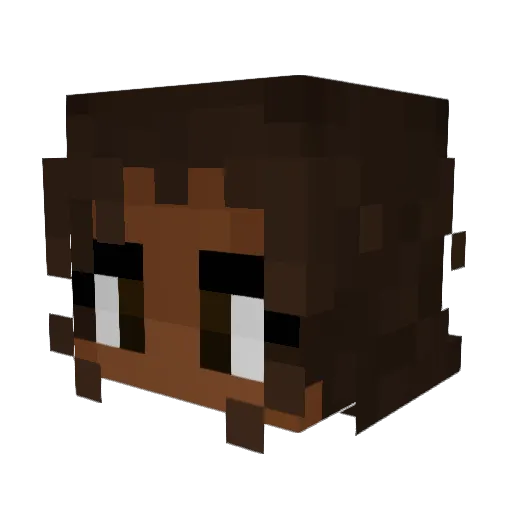 DarkEyebrows Minecraft avatar head, 3D render