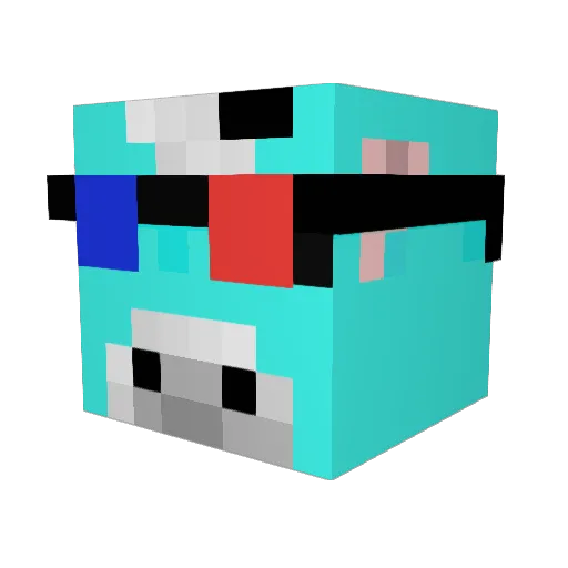 DarkFighter47 Minecraft avatar head, 3D render