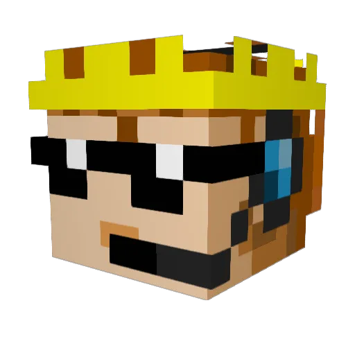 DarkFireTK Minecraft avatar head, 3D render