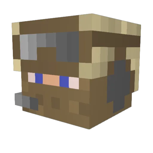 DarkFish12 Minecraft avatar head, 3D render