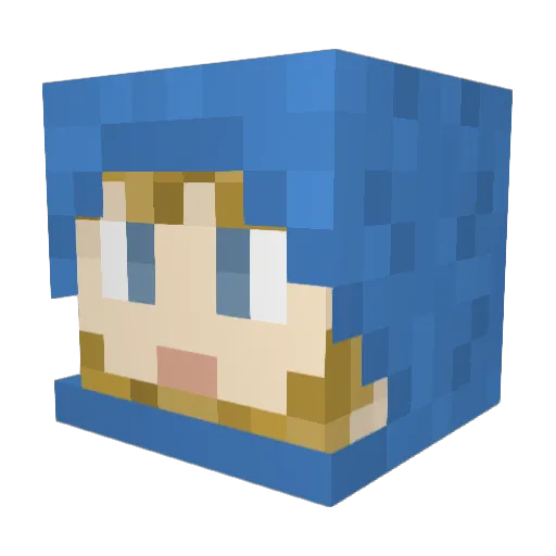 DarkFlowerWolf Minecraft avatar head, 3D render