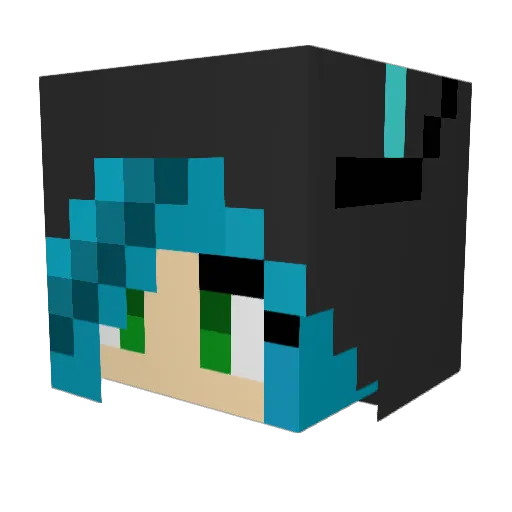 DarkFluma Minecraft avatar head, 3D render