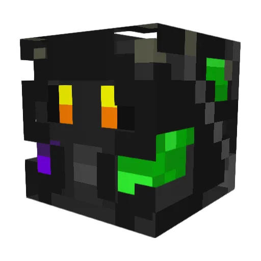 DarkFusa Minecraft avatar head, 3D render