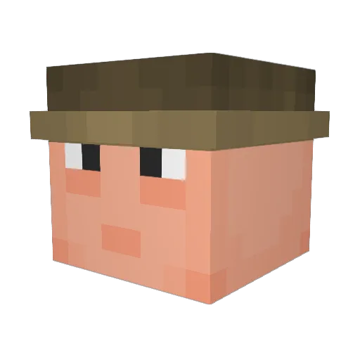 DarkGFVC Minecraft avatar head, 3D render