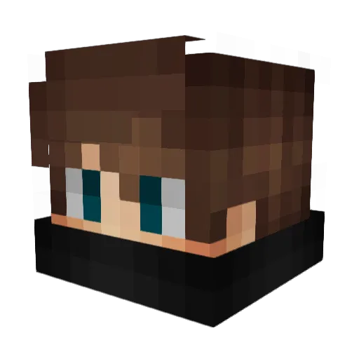 DarkHB Minecraft avatar head, 3D render