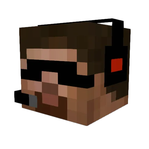 DarkHusker Minecraft avatar head, 3D render