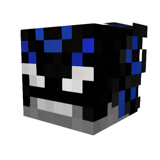 DarkIsTrash Minecraft avatar head, 3D render