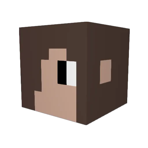 DarkIsra Minecraft avatar head, 3D render