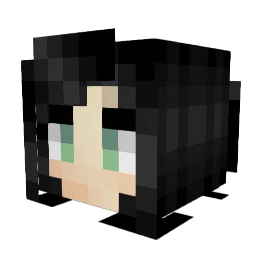 DarkLadyT Minecraft avatar head, 3D render