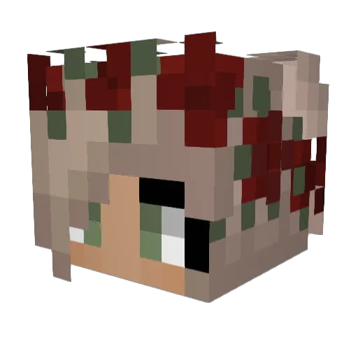 DarkLikeMe Minecraft avatar head, 3D render