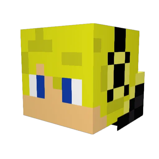 DarkLonger Minecraft avatar head, 3D render