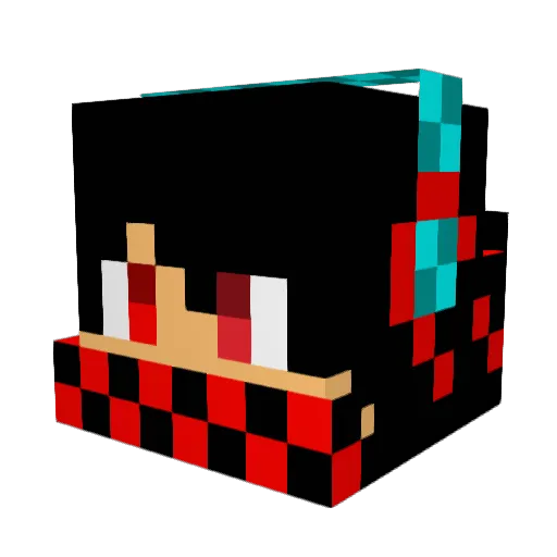 DarkMala Minecraft avatar head, 3D render