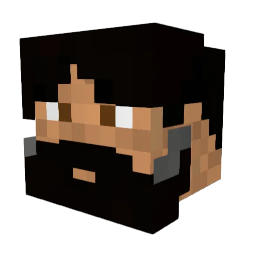 DarkMatter02 Minecraft avatar head, 3D render