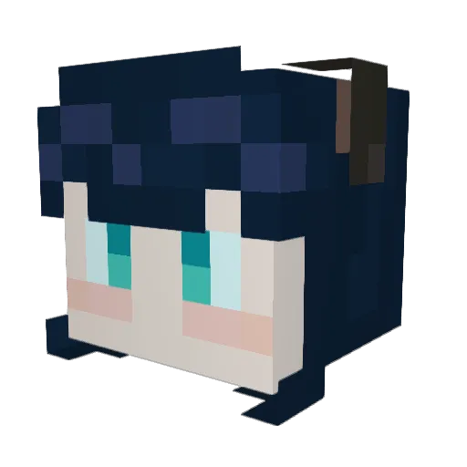 DarkMirr Minecraft avatar head, 3D render