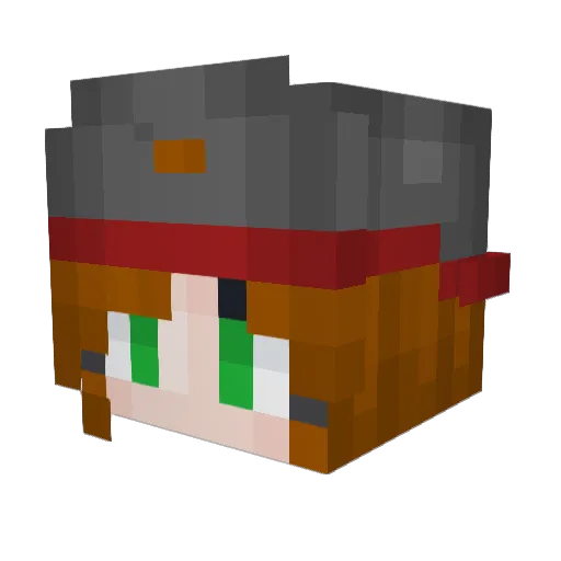 DarkMoonRaven1 Minecraft avatar head, 3D render