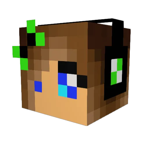 DarkMourning Minecraft avatar head, 3D render