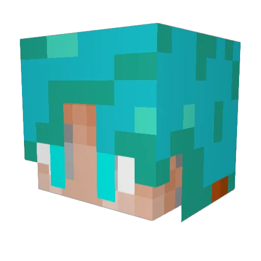 DarkNLX Minecraft avatar head, 3D render