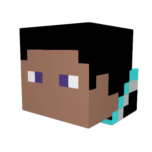 DarkNature19 Minecraft avatar head, 3D render