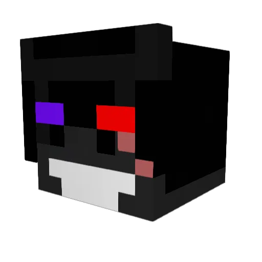 DarkNegoBranco Minecraft avatar head, 3D render