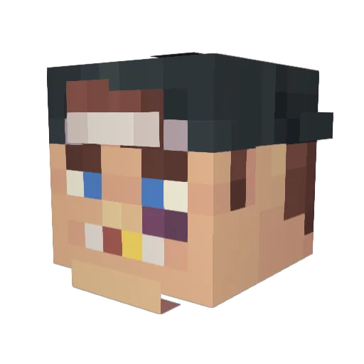 DarkNeon Minecraft avatar head, 3D render