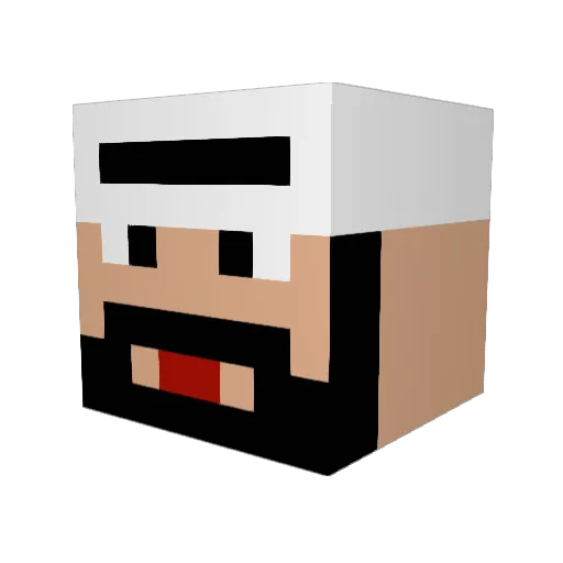 DarkNervio Minecraft avatar head, 3D render