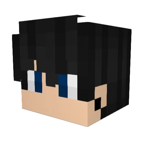 DarkNightyu_ Minecraft avatar head, 3D render