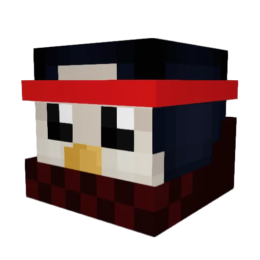 DarkPenguin333 Minecraft avatar head, 3D render