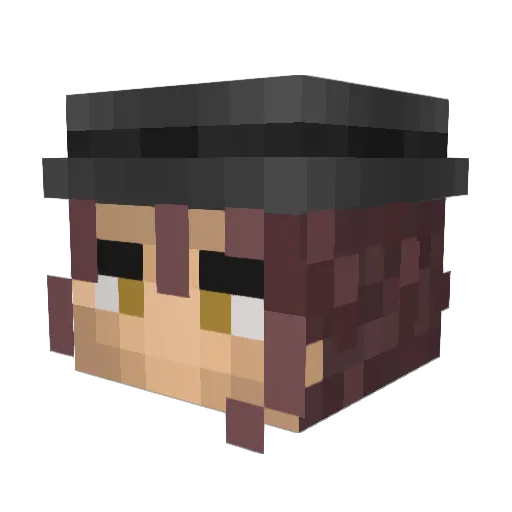 DarkPit18 Minecraft avatar head, 3D render