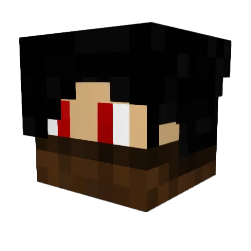 DarkR0u Minecraft avatar head, 3D render