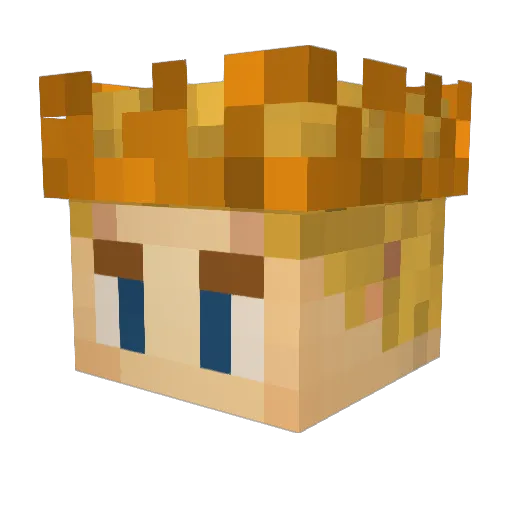 DarkReaction13 Minecraft avatar head, 3D render