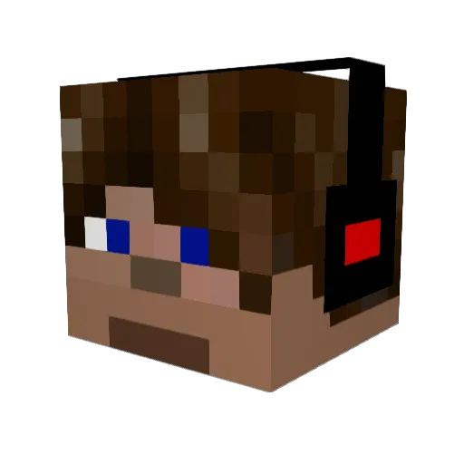 DarkRogue Minecraft avatar head, 3D render