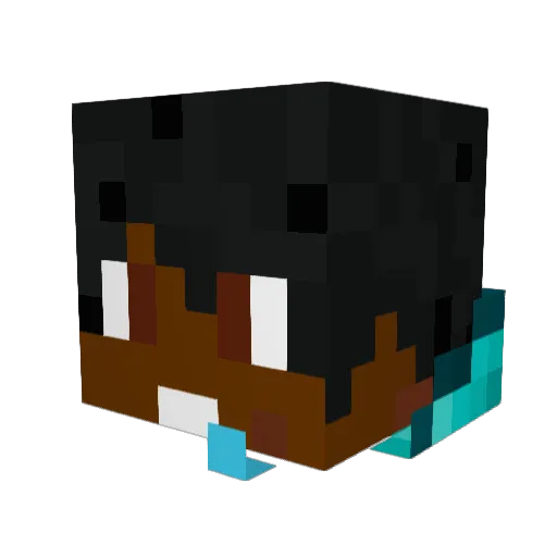 DarkShinobi3 Minecraft avatar head, 3D render