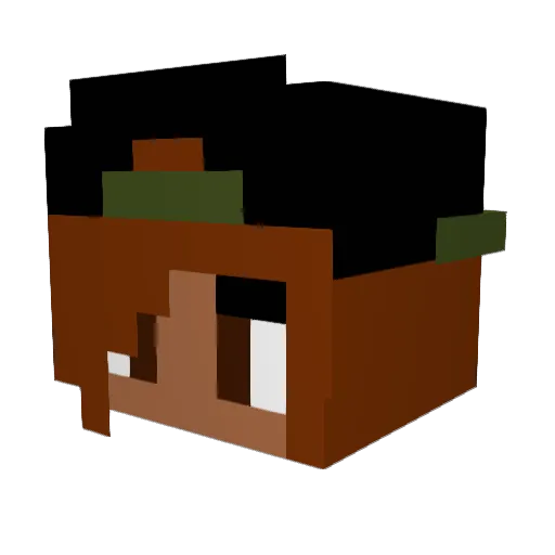 DarkSkinBeauty Minecraft avatar head, 3D render