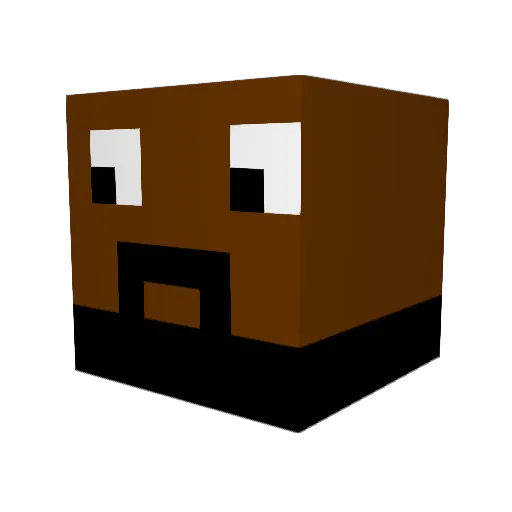 DarkSkinKofi Minecraft avatar head, 3D render