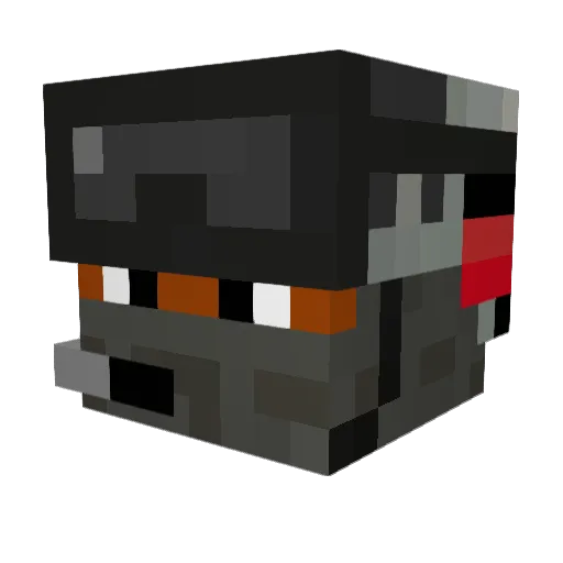 DarkSouldier Minecraft avatar head, 3D render