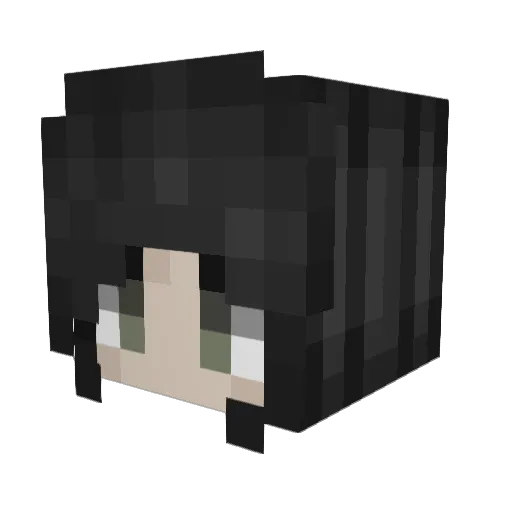 DarkTheFlame Minecraft avatar head, 3D render