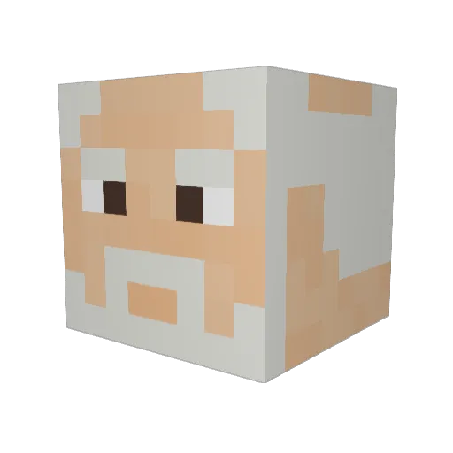 DarkTradie Minecraft avatar head, 3D render