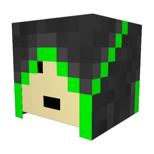 DarkTrench Minecraft avatar head, 3D render