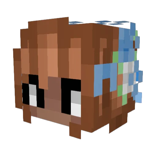 DarkWolf09 Minecraft avatar head, 3D render