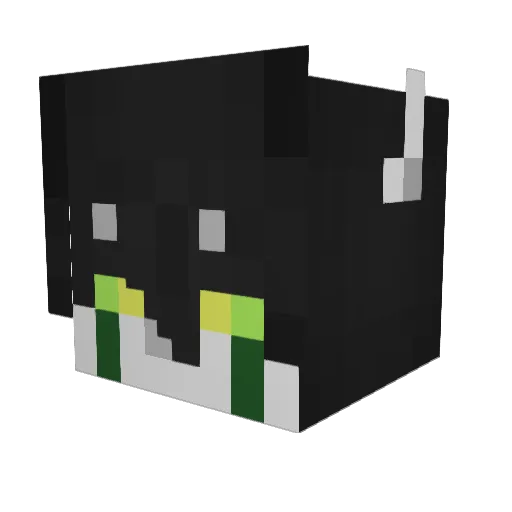 DarkYugi Minecraft avatar head, 3D render