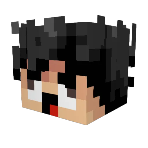 DarkZanRo Minecraft avatar head, 3D render