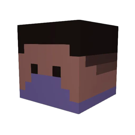 Dark_Bean Minecraft avatar head, 3D render