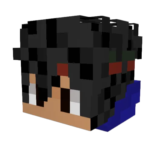 Dark_Blob Minecraft avatar head, 3D render