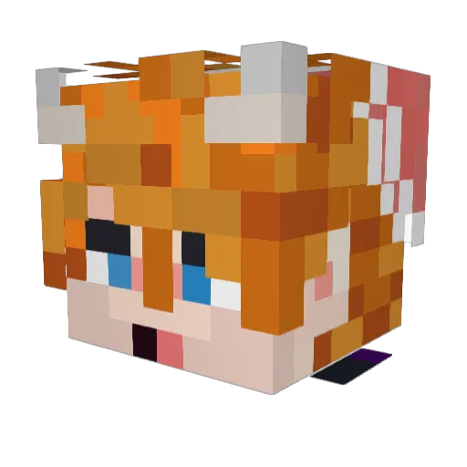 Dark_By Minecraft avatar head, 3D render