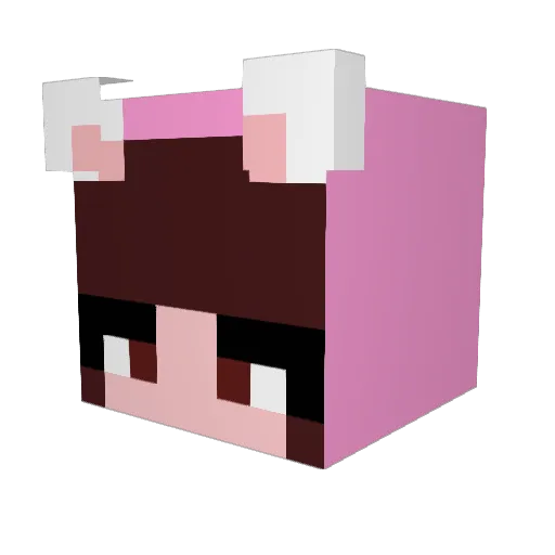 Dark_Girl Minecraft avatar head, 3D render