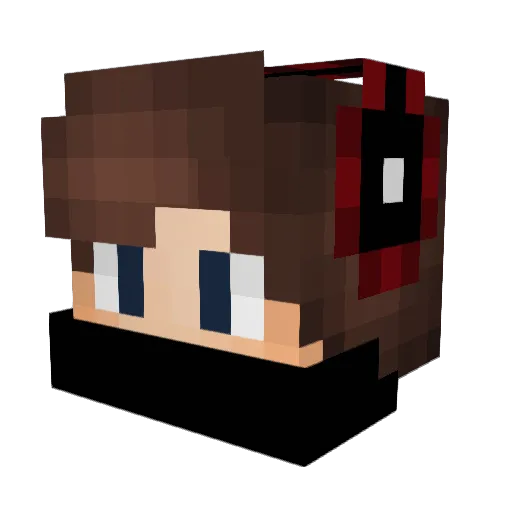 Dark_Men Minecraft avatar head, 3D render