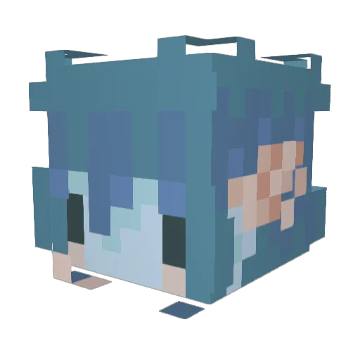 Dark_Rainbow_ Minecraft avatar head, 3D render